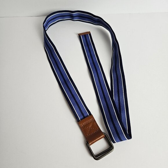 Vtg US Polo Assn Men’s Size 32 Blue Striped Colorblock Square Buckle - Picture 1 of 9